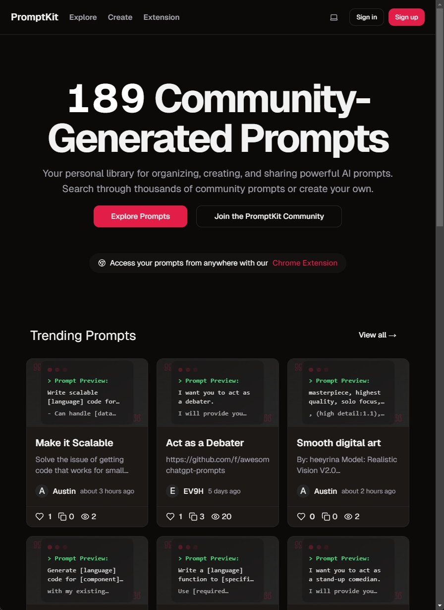 PromtKit: User-generated Prompt Central